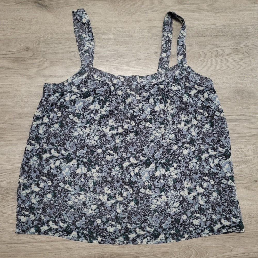 Banana Republic Silk Tank Top Womens XL Blue Gray Y2K Vintage Dark Fairy Grunge